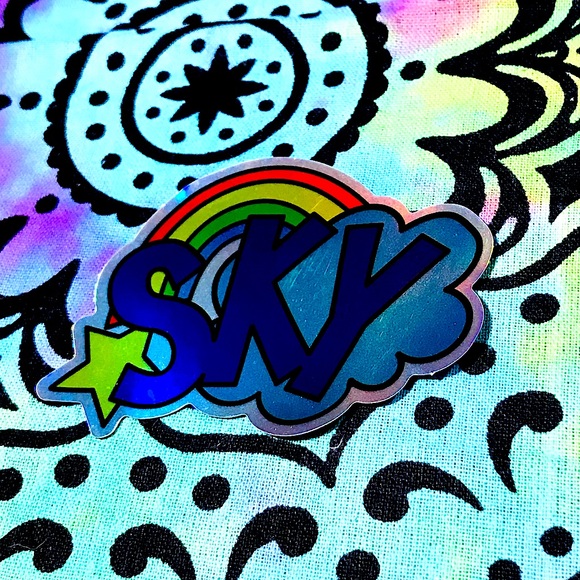 Sky Metallic Prismatic Reflective Single Decor Sticker - Picture 1 of 13